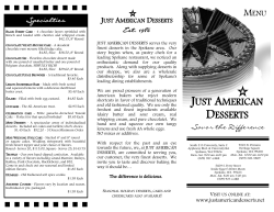 Menu - just American desserts