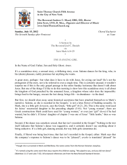 Printable Transcript - Saint Thomas Church