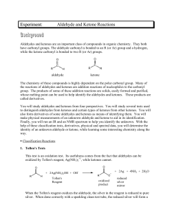 Aldehyde and Ketone Reactions