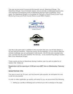 This year we are proud to announce the seventh annual, Steamboat