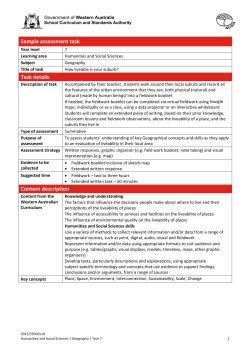 HASS Geography Year 7 Sample Assessment Task - K