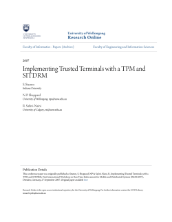 Implementing Trusted Terminals with a TPM and