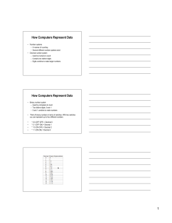 How Computers Represent Data