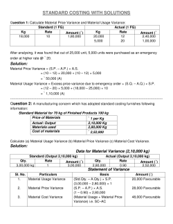 standard costing with solutions