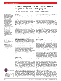Automatic lymphoma classification with sentence subgraph mining