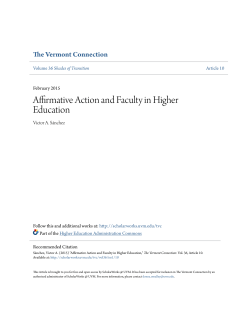 Affirmative Action and Faculty in Higher Education