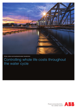 Controlling whole life costs throughout the water cycle