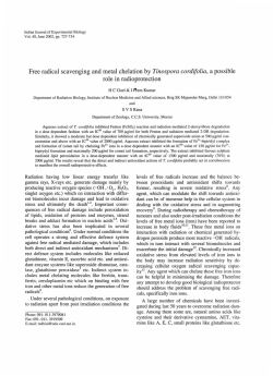 Free radical scavenging and metal chelation by Tinospora cordifolia