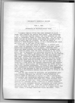 Hale, R. Wisconsin`s Vernacular Regions