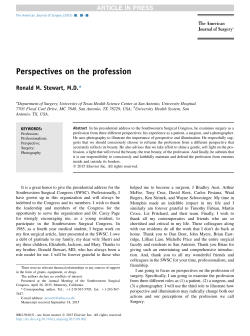 Perspectives on the profession