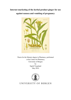 Internet marketing of the herbal product ginger for use against