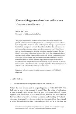 50-something years of work on collocations