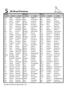 All Word Positions