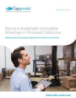 Secure a Sustainable Competitive Advantage in Wholesale