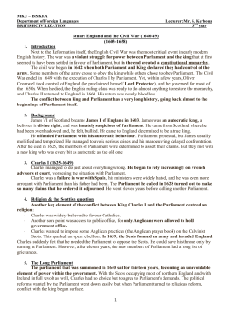 Stuart England and the Civil War (1640-49) (1603