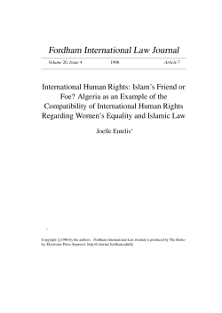 International Human Rights: Islam`s Friend or Foe?