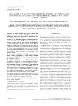 Low AeRobIc cAPAcIty And PhySIcAL ActIvIty not ASSocIAted wIth