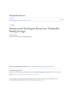 Interpersonal Techniques Boost your "Hospitality Batting Average"