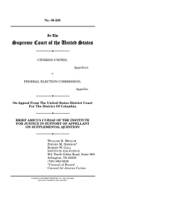 Institute for Justice - Citizens United Vs Federal Election Commission