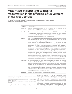 Miscarriage, stillbirth and congenital malformation