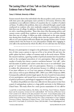 The Lasting Effect of Civic Talk on Civic Participation