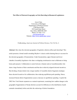 1 The Effect of Electoral Geography on Pork Barreling in Bicameral