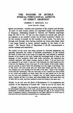 the wonder of myself - Theological Studies