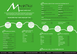 special offer: buy 1 main course get 1 free choose your