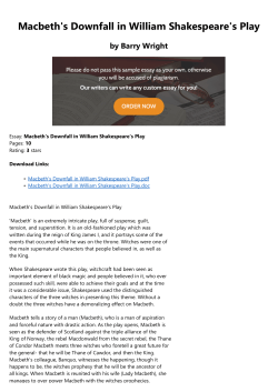 Macbeth`s Downfall in William Shakespeare`s Play