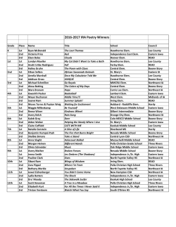 2017 Poetry Contest Winners