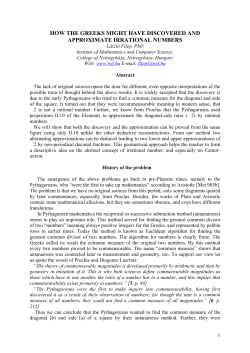 How the Greeks might have discovered and approximate irrational