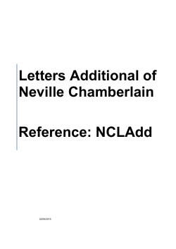 Letters Additional of Neville Chamberlain