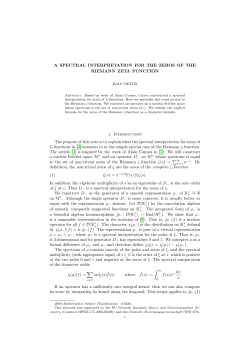 A spectral interpretation for the zeros of the Riemann zeta function