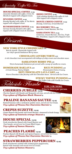 Tableside Flambé Desserts