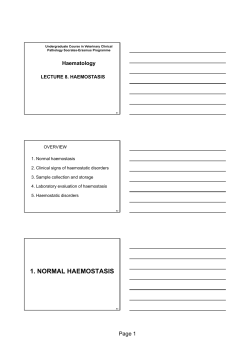 1. NORMAL HAEMOSTASIS