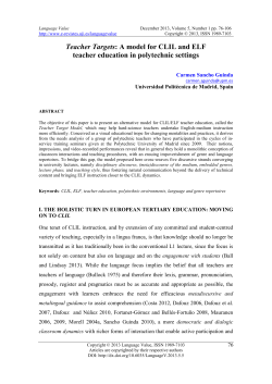 Teacher Targets: A model for CLIL and ELF teacher education