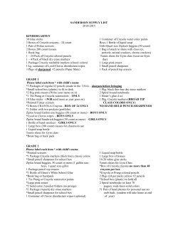 sanderson supply list - Lancaster City Schools