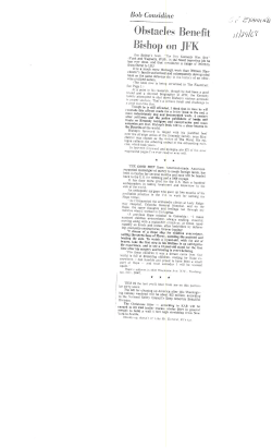 Obstacles Benefit Bishop on JFK