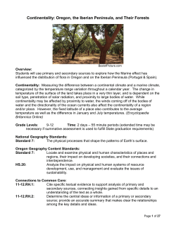 Continentality: Oregon, the Iberian Peninsula, and Their Forests