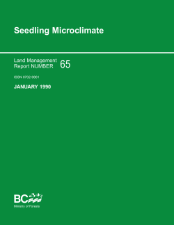 Seedling Microclimate - Ministry of Forests, Lands and Natural