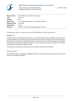 Draft Guidelines on Under Keel Clearance