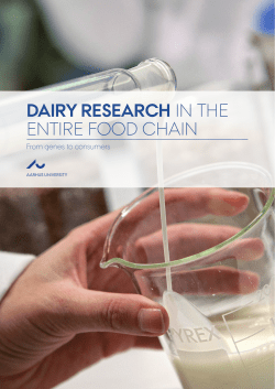 Dairy research in the entire food chain