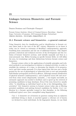 21 Linkages between Biometrics and Forensic Science