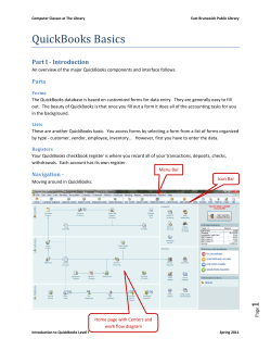 QuickBooks Basics - East Brunswick Public Library
