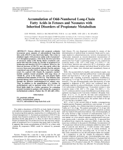 Accumulation of Odd-Numbered Long-Chain Fatty Acids in