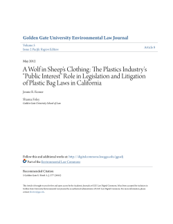 A Wolf in Sheep`s Clothing: The Plastics Industry`s