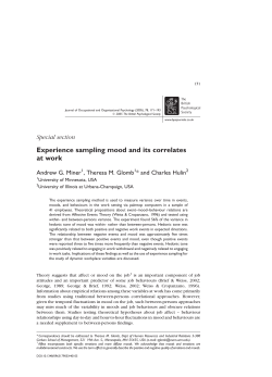 Experience sampling mood and its correlates at work