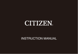 instruction manual - CITIZEN WATCH Global Network