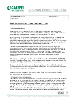 ISH PRESS RELEASES February 2017 Caleffi