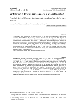 Contribution of different body segments in Sit and Reach Test